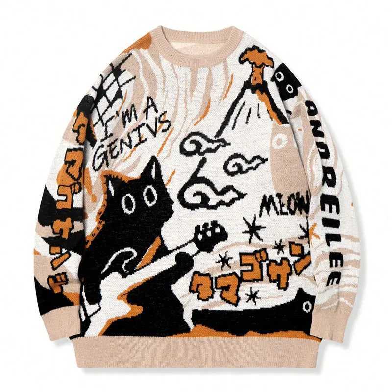 Men's Sweaters 2026 Spring/Summer Men's and Women's Cartoon Pattern Knitted Sweater - Loose and Comfortable Long-sleeved Knitted Sweate - view 3