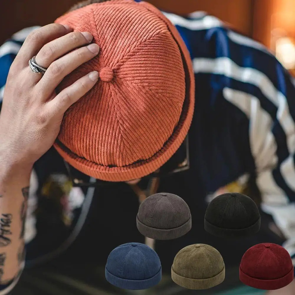 Retro Dome Beanie Hat For Men And Women Brimless Hats Skullcap Docker Adjustable Solid Color Novelty Cotton Caps Bonnet 261022 - view 4