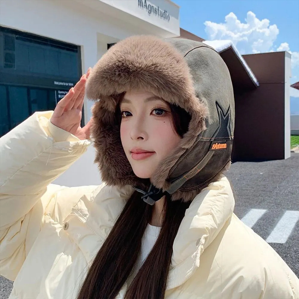 1pc Winter Warm Trapper Pilot Caps For Men Women Outdoor Hat Faux Leather Earflap Cold Weather Bomber Hats 261022 - view 3