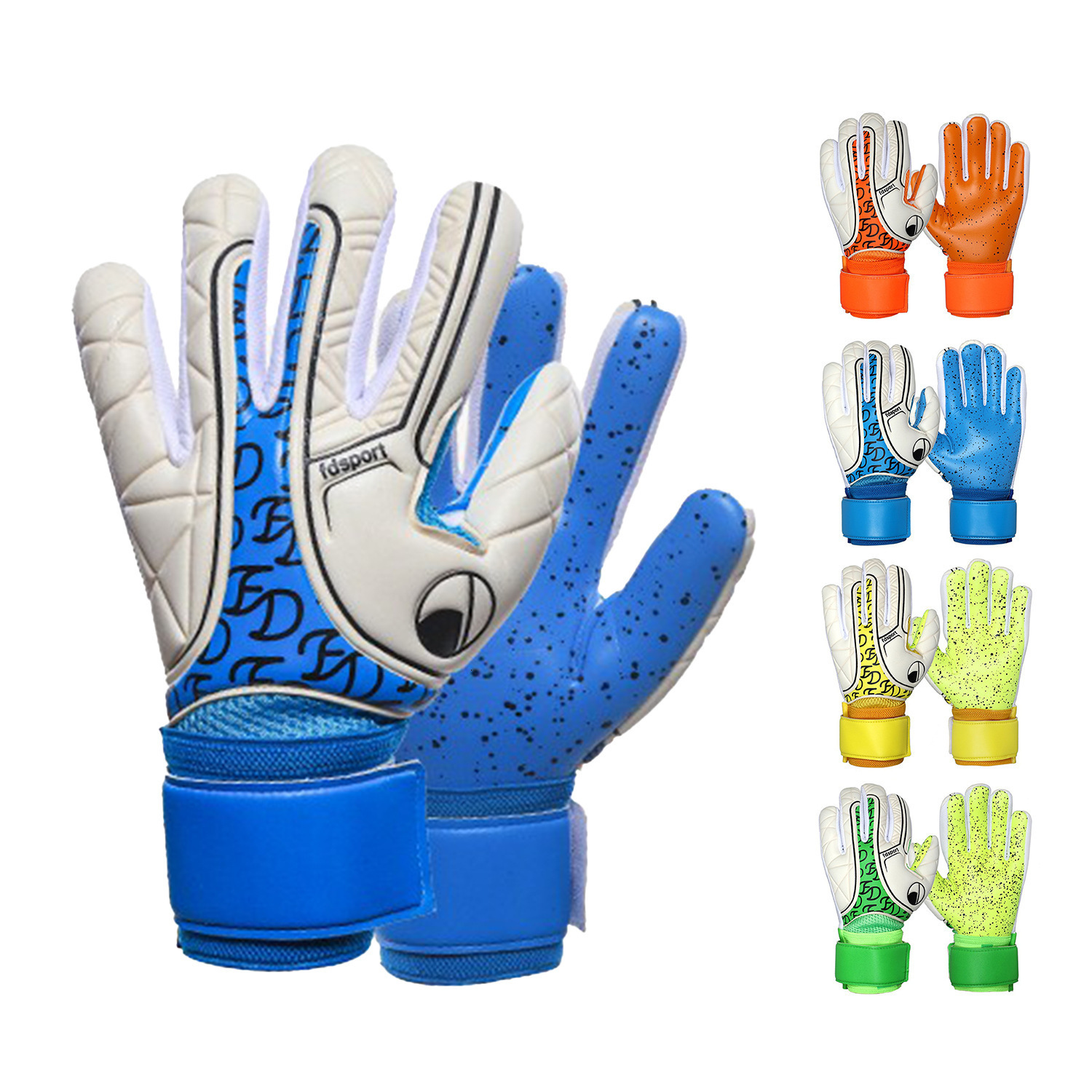 Soccer goalkeeper gloves latex finger guards for middle and elementary school students competition use children's adult sizes 260709
