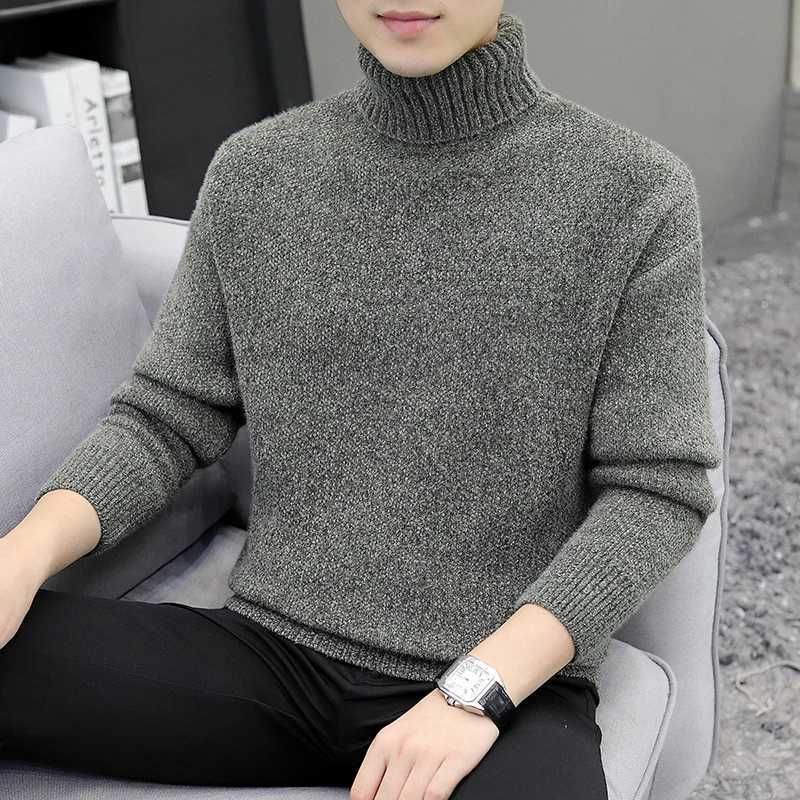 Men's Sweaters Warm Mens Sweaters Casual Turtleneck Pullovers Men Winter Black High Neck Sweater Man Long sleeve Knitwear Men's Clothing Top - view 6