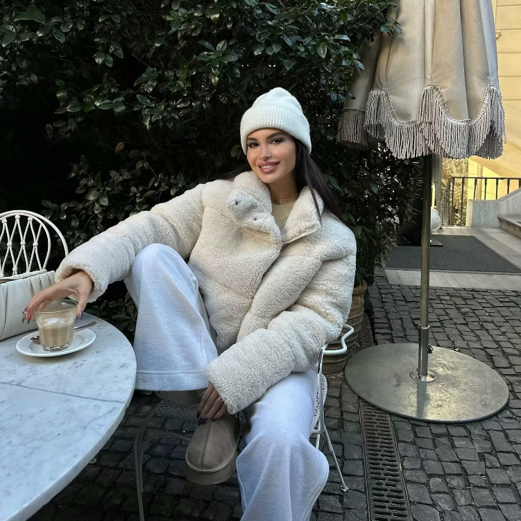Women's winter coat artificial lamb wool thick fleece cotton tops warm short coat