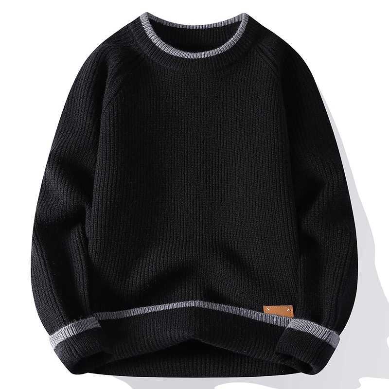 Men's Sweaters Autumn Winter Fashion Knit Sweater Men Patchwork Hole Casual Pullovers O-Neck Youthful Vitality Knitted Pullover Sweaters Men H261 - view 6
