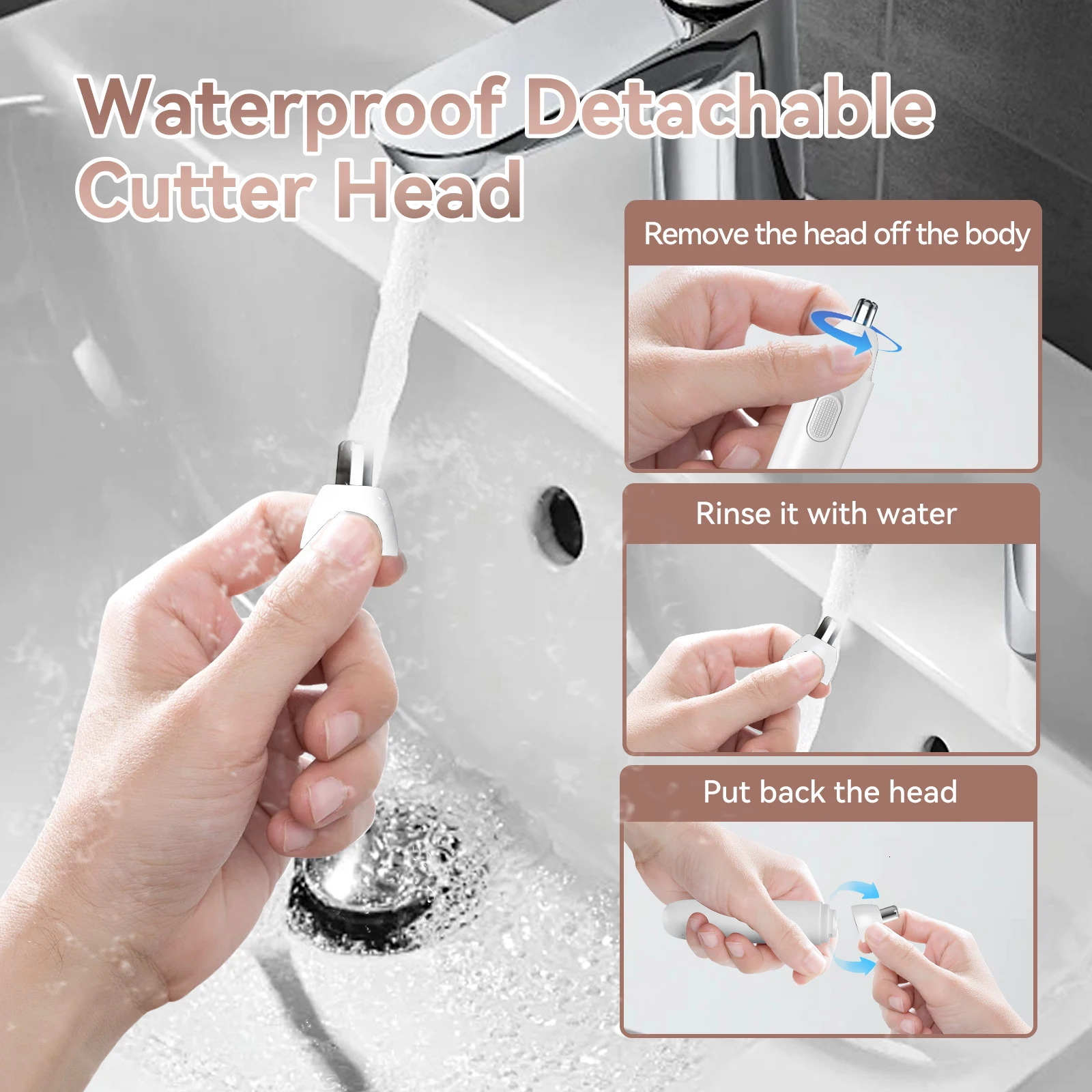MAXGROOM USB Rechargeable Electric Nose Hair Clipper For Women Washable Head Nose Hair Trimmer For Men and Women 261027 - view 7