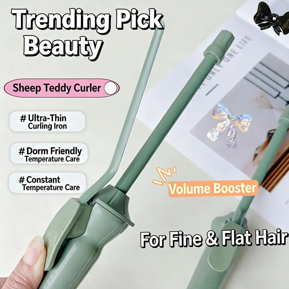 9mm Ultra Thin Ceramic Curling Wand Constant Temperature Curling Iron Fast Heating for Teddy Wool Curls Short Hair Bangs Styling 261027 - view 7