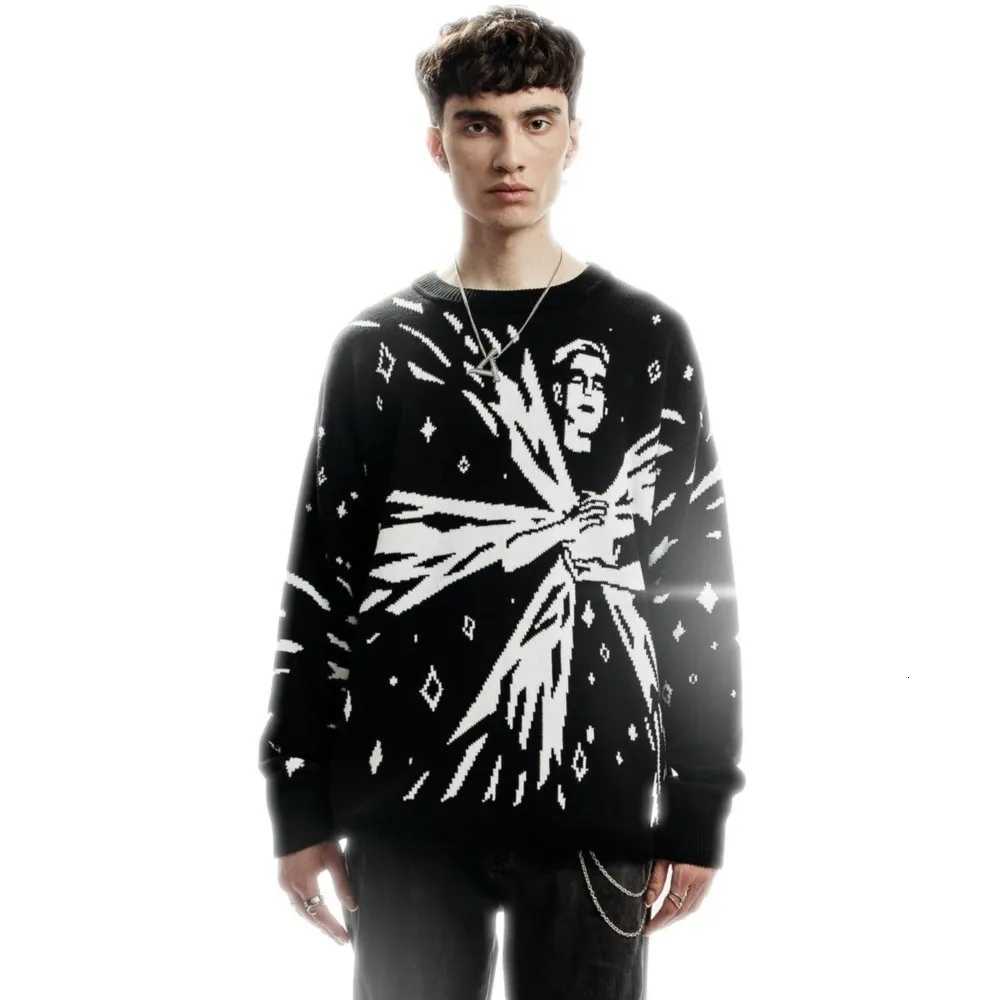 Men's Sweaters Men Women Hip Hop Abstract Quasar Knitted Sweater Harajuku Fashion Loose Tops Casual Streetwear Pullover Y2K Clothes Vintage 90s H - view 4