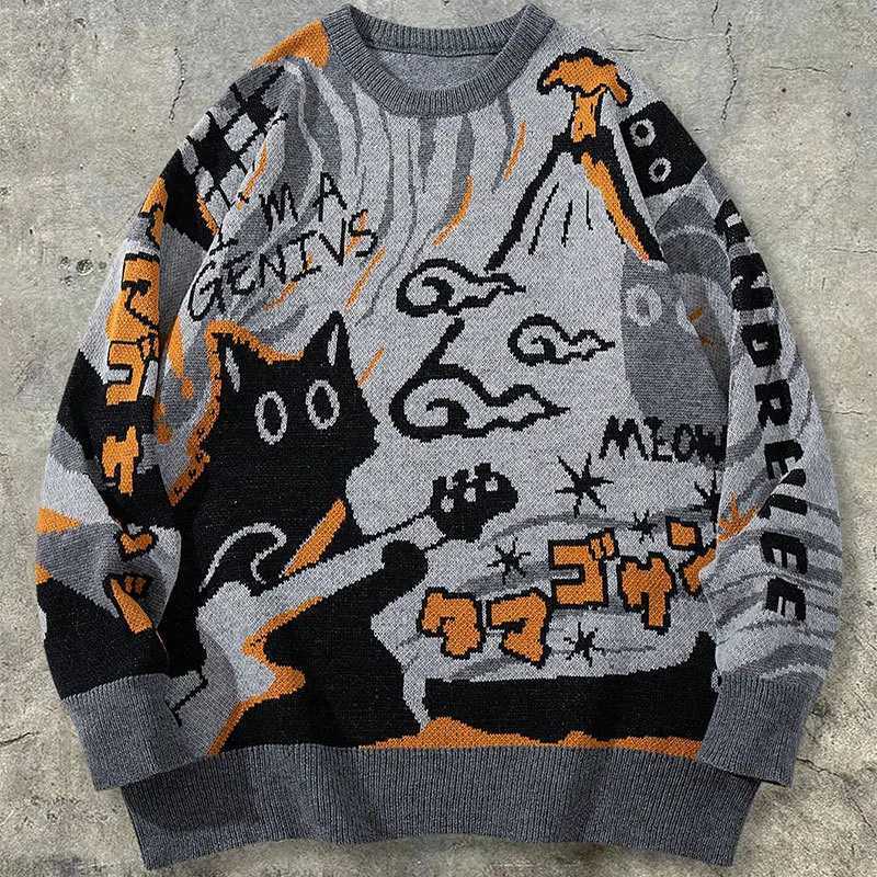 Men's Sweaters 2026 Spring/Summer Men's and Women's Cartoon Pattern Knitted Sweater - Loose and Comfortable Long-sleeved Knitted Sweate - view 6