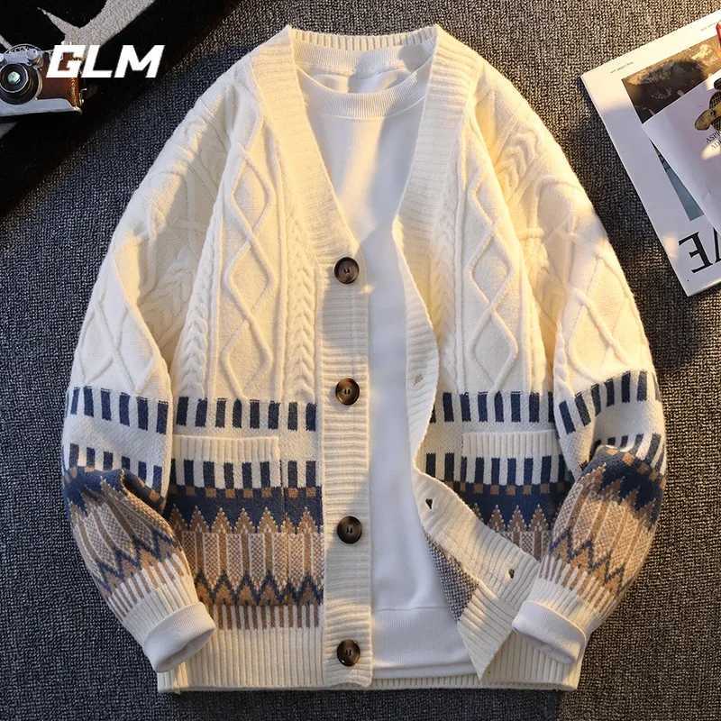 Men's Sweaters 2026 Fall Winter New Style Men's Knitted Open Cardigan Trendy Loose Twist Lazy Style Sweater Coat Couple's V-neck Knitwe - view 4