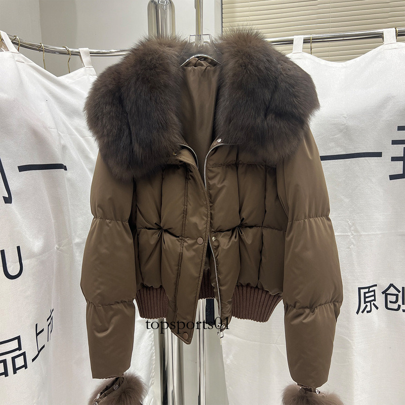 New autumn and winter cross-border fashion short down jacket for women with real fox fur large collar, light luxury, stylish, warm, high-waisted coat - view 3