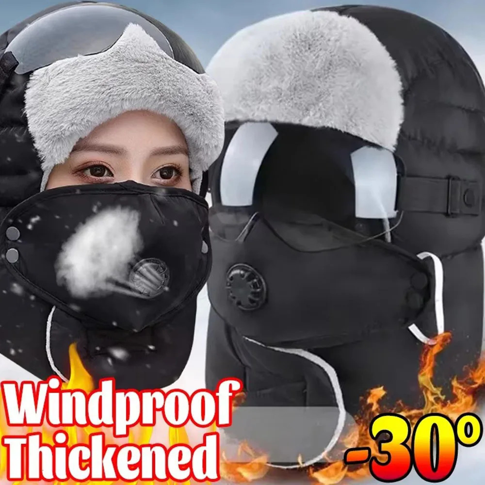 Men's Winter Trapper Trooper Earflap Warm Russian Waterproof Ski Hat Thickened Cap Women Ear Protectors Hats 261022 - view 3