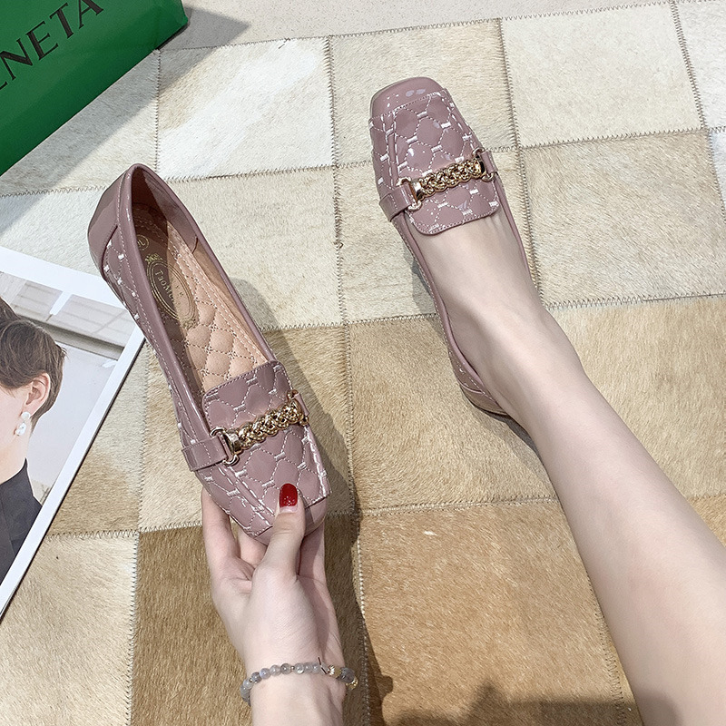 Ankle Strap Cutout flat shoes woman square toe soft leather ballet flats shiny sier slip on loafers women designer espadrilles s - view 8