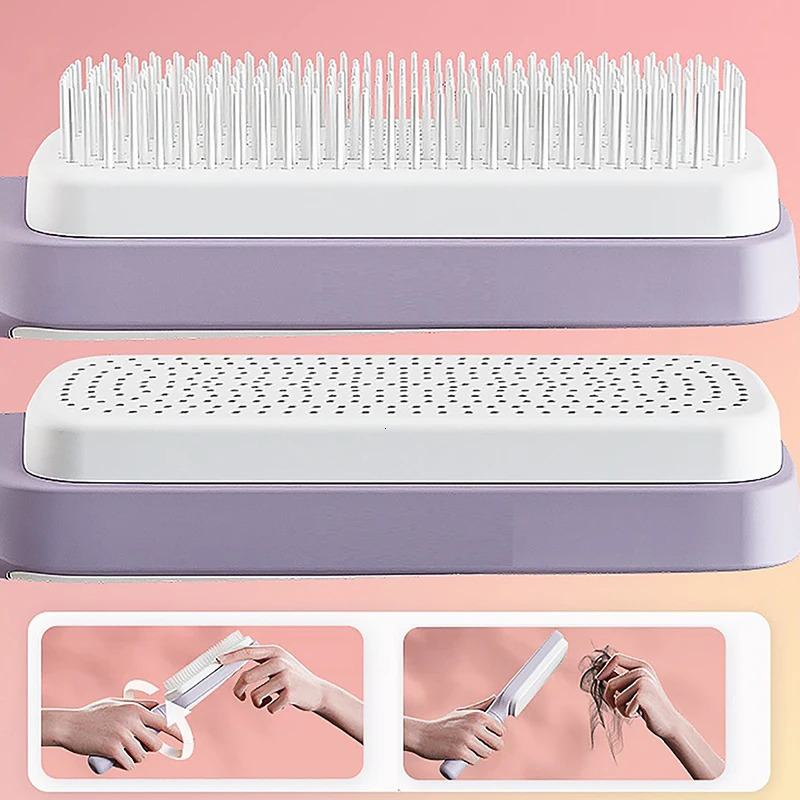 Self Cleaning Hairbrush Women Hair Brush One-key Cleaning Hair Loss Airbag Scalp Massage Comb -Static Hairbrush 261027 - view 4