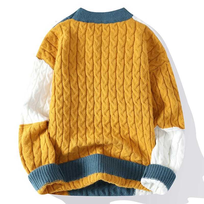 Men's Sweaters New Spring Winter Fashion Patchwork Loose Sweater Men Streetwear Mens Casual Sweaters Warm Knitting Pullovers Men H261026 - view 3