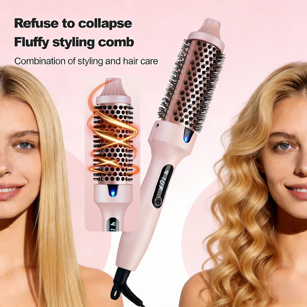 Hair Curler Straightener Electric Hair Comb Comb Professional 6 Temperature Led Digital Display -Scald Curling Iron Gift 261027 - view 1