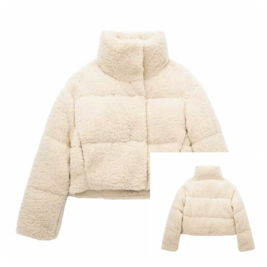 Women's winter coat artificial lamb wool thick fleece cotton tops warm short coat - view 3