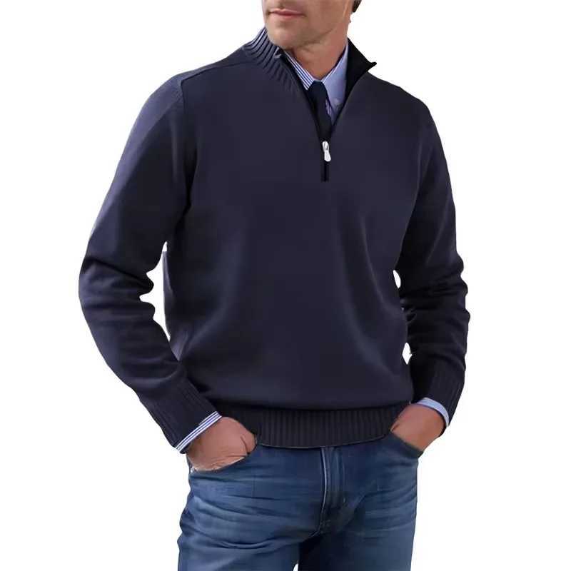 Men's Sweaters Men's Quarter Zip Up Pullover Long sleeve Sweaters Mock Neck Pullover Casual Fall Winter Sweater Autumn Turtleneck Streetwear - view 6