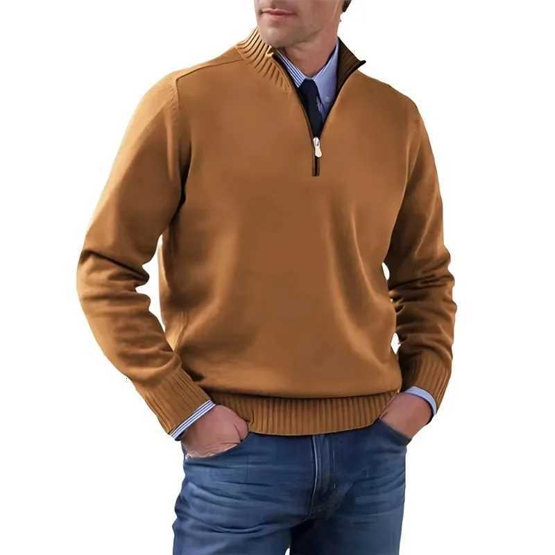 Men's Sweaters Men's Quarter Zip Up Pullover Long sleeve Sweaters Mock Neck Pullover Casual Fall Winter Sweater Autumn Turtleneck Streetwear - view 5