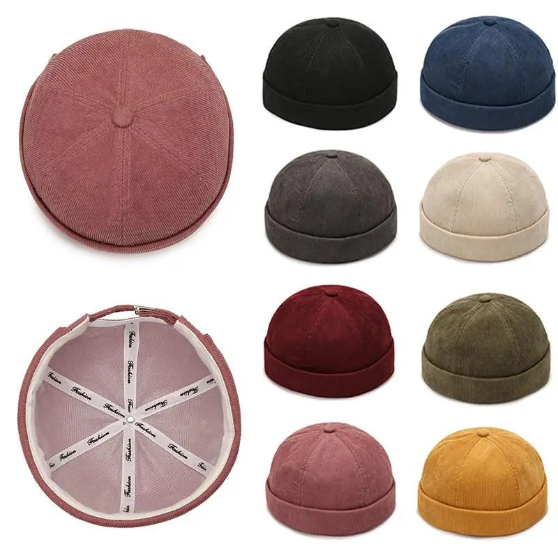 Retro Dome Beanie Hat For Men And Women Brimless Hats Skullcap Docker Adjustable Solid Color Novelty Cotton Caps Bonnet 261022 - view 5