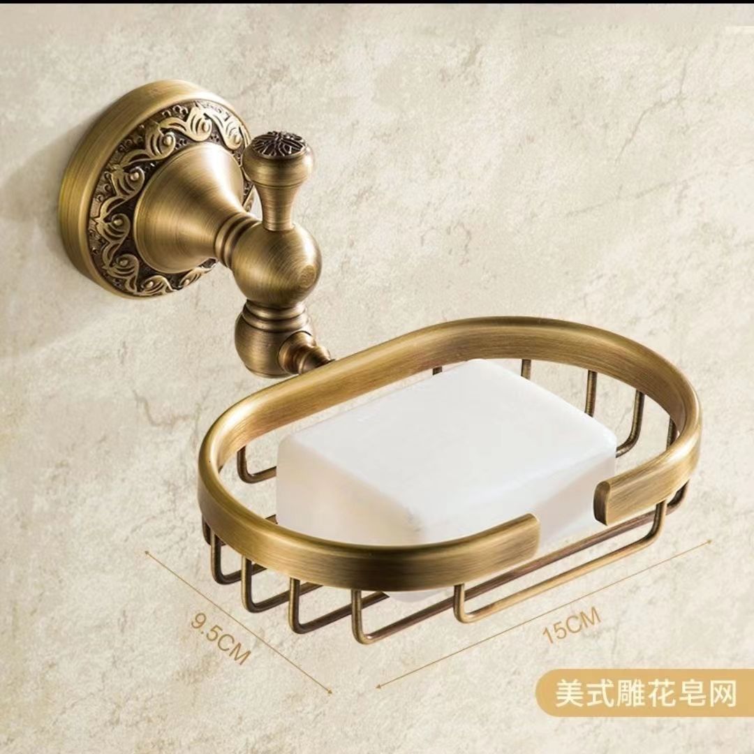 Soap Dishes Solid Aluminium Wall Mounted Antique Brass Color Bathroom Soap Basket Bath Soap Dish Holders Bathroom Products YT13990 230629