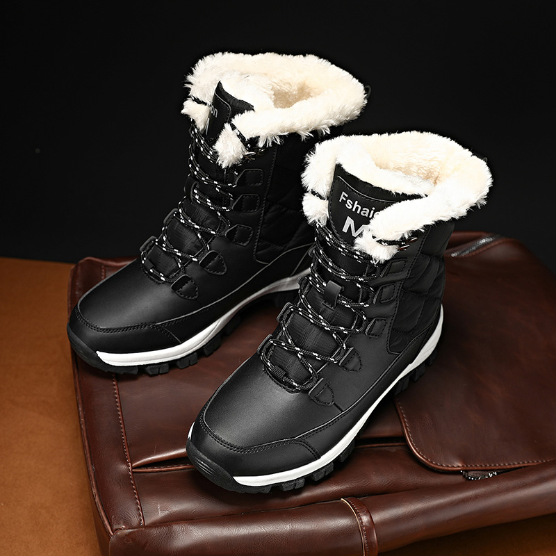 Snow Women's Are Fashionable Thick Plush Heels Waterproond Non Slip Boots High Top Winter Warm Fur Botas Mujer d42b