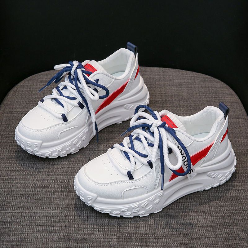Women's thick soled height increasing versatile casual sports board shoes
