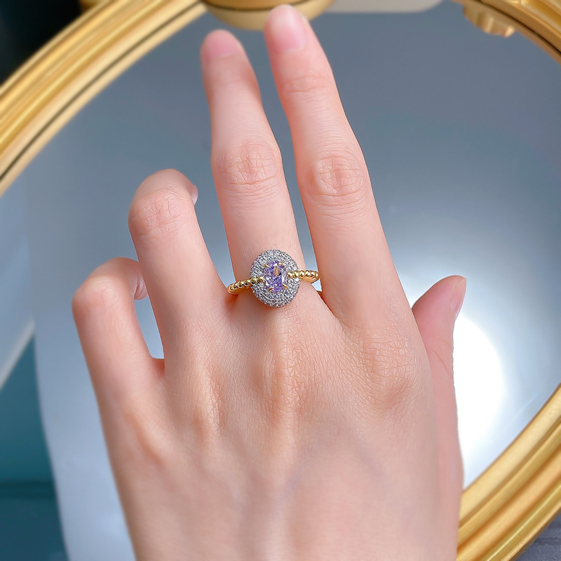 Size 5-9 Purple Moissanite Wedding Sterg Sier Women's Bridal Ring