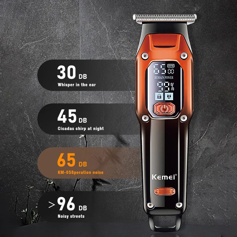 Kemei Barber Trimmer Professional Electric Beard Hair Clipper Rechargeable Lithium Haircut Machine For Men 240829 C260312
