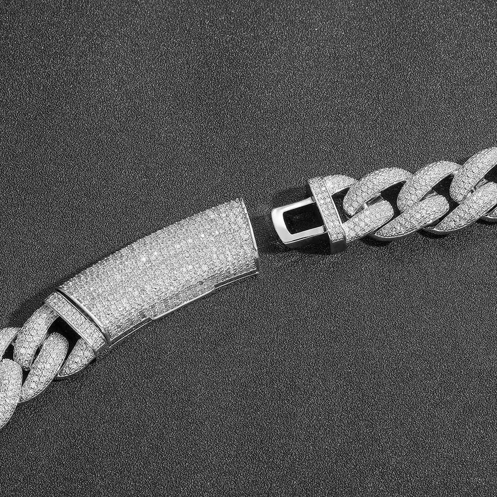 20mm Hip Hop Miami Cuban Link Chain Mens Necklace Bracelets Real Gold Plated TopBling Full 5A Zircon Jewelry