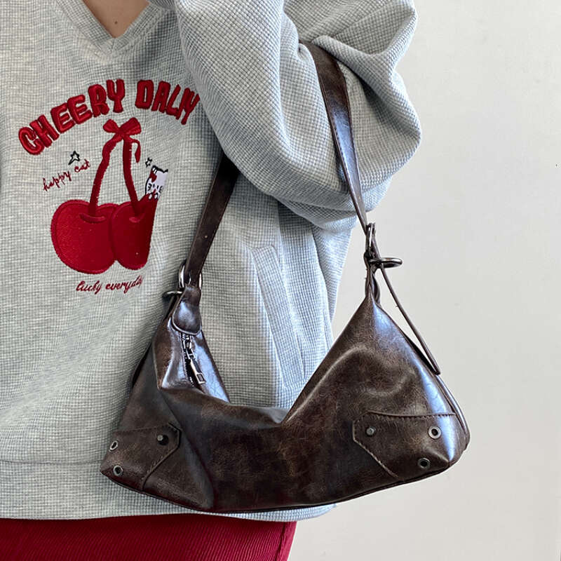 Retro Pu Leather Women's Underarm Cool Y2k Girls Vintage Small Shoulder Bags Simple Female Crossbody Bag Handbags Purse rse ef6b 4