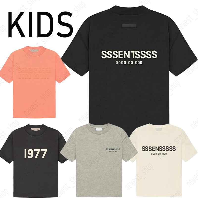 Tshirts designer boys girls kids t shirt tshirt tee tops 3D silion letter print oversize loose streetwear summer children black gray short sleeve cott