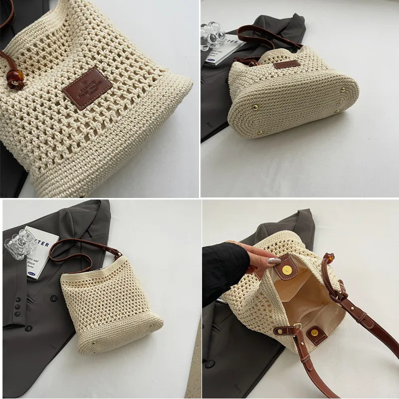 Fashion Summer Beach Bag Womens Handmade Shoulder Bag Large Capacity Straw Bag Bohemian Leisure Travel Womens Handbag 240830