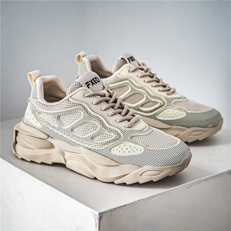 Men's breathable mesh fashionable and versatile low cut wear-resistant casual shoes