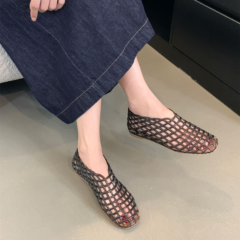 Jelly Sandals Women, Transparent Hollow Out Flats Shoes for Summer Beach Vacation dh911125171