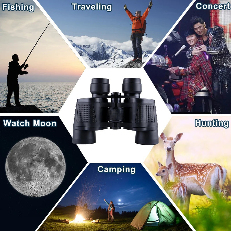 Binoculars 80X80 Long Range 15000m HD High Power Telescope Optical Glass Lens Low Light Night Vision for Hunting Sports Scope 240828