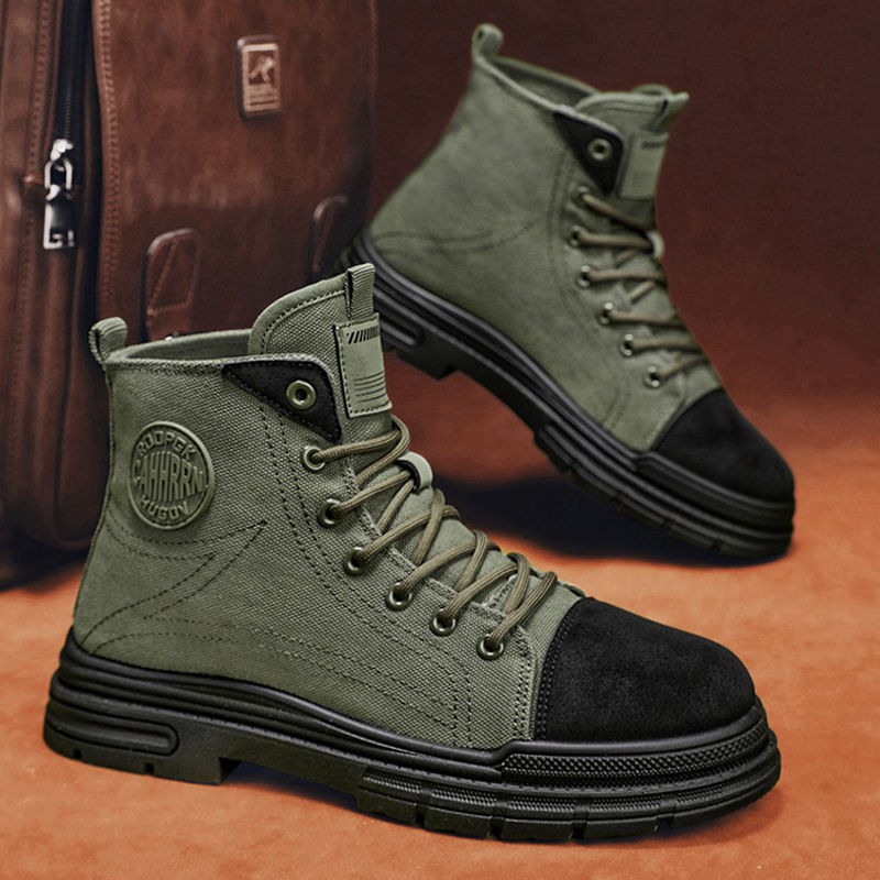 Winter INS Men Canvas Shoes Platform Outdoor Punk Motorcycle HighQuality Boots Botas Hombre 24bb