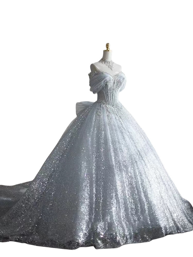 2024 White Wedding Dresses Bridal Gowns Off The Shoulder Princess Vestido Brides Robe De Mariage Pleats Backless sweep Train Plus Size Bridal Gown Ves
