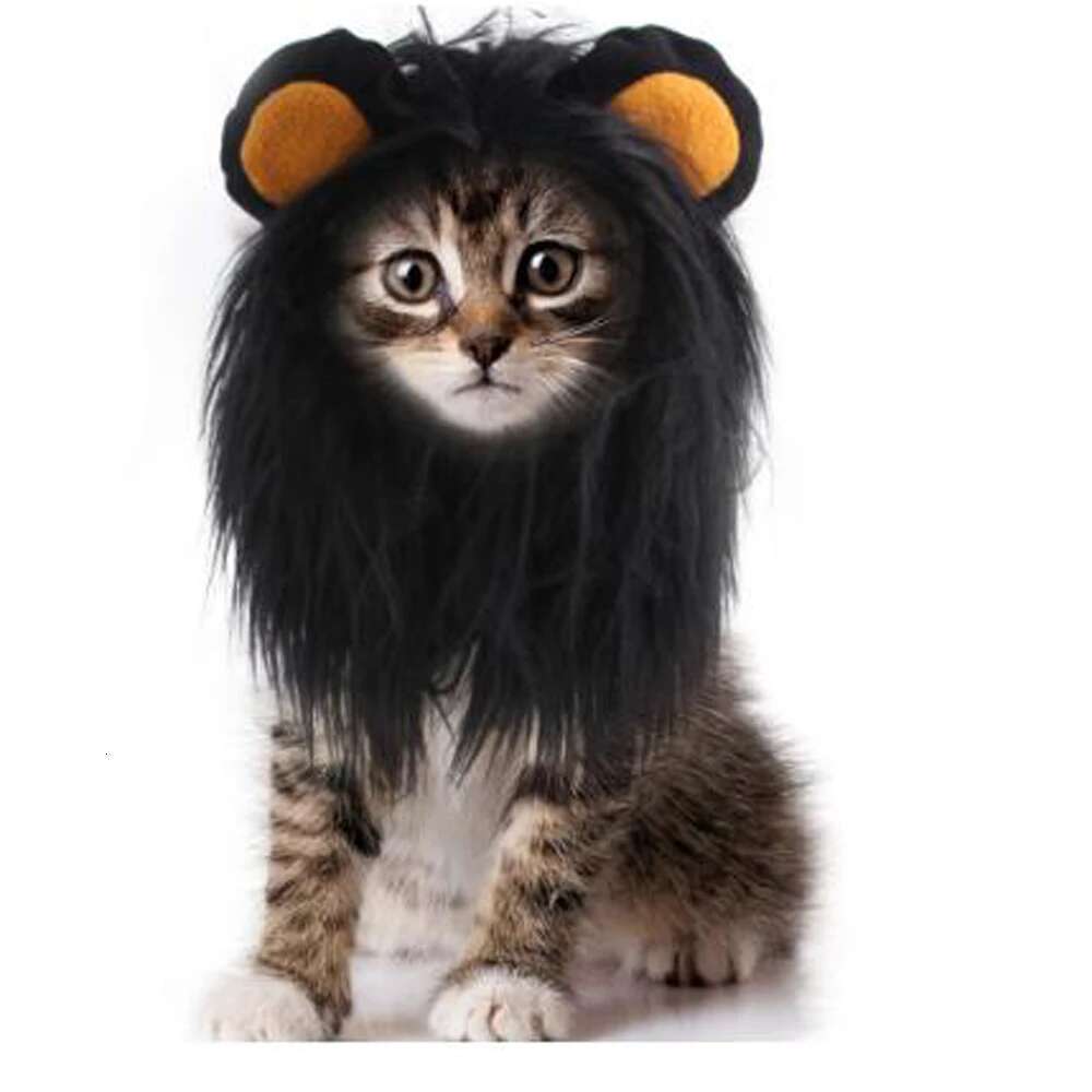 Dog Costume Headgear Long Hair Lion Mane Wig Dogs Cat Funny Cosplay For Costumes Halloween Christmas Pet Hat