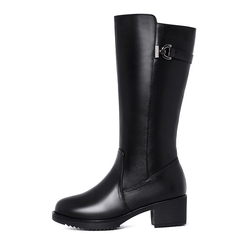 AIYUQI Women Boots Genuine Leather 2024 New Warm Thick Women's Wool Boots Large Size Winter Shoes For Women