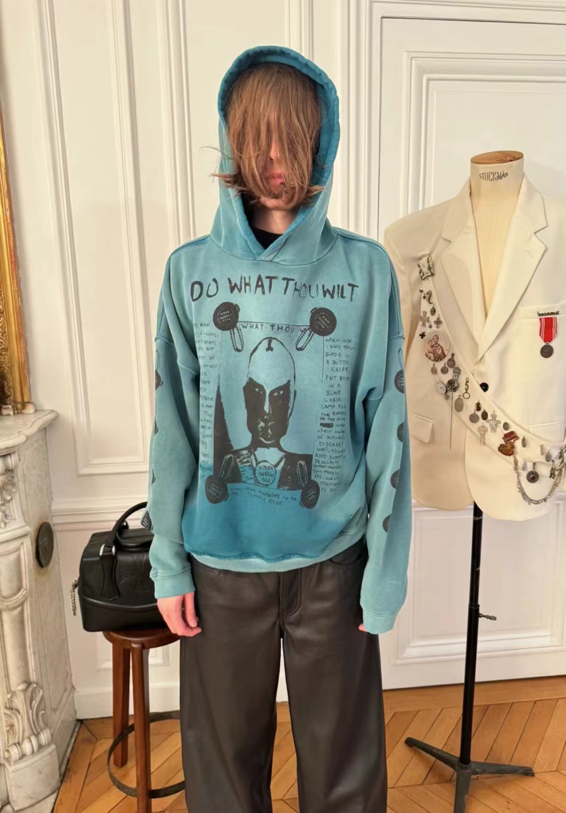 High Street Letter Vintage Hooded Hoodies Men and Women Pullover Casual Loose Autumn Winter Sweatshirts