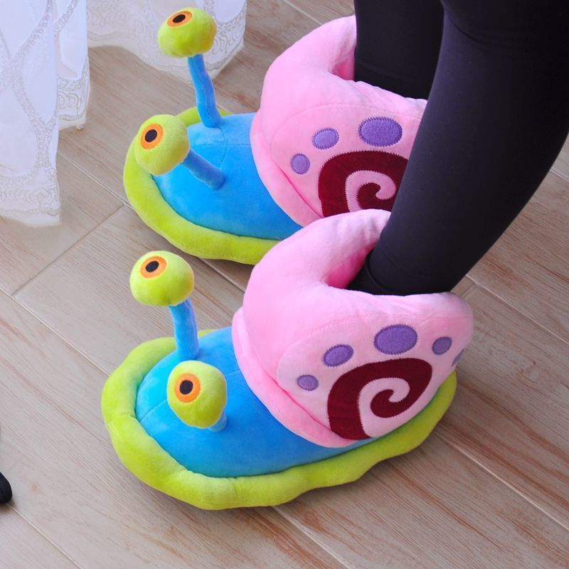 2022 Cartoon Slippers Women Funny Cute Snail Home Plush Shoes Indoor Cozy Flat Slides Furry Warm Winter Slipper Girl Flip Flop 111