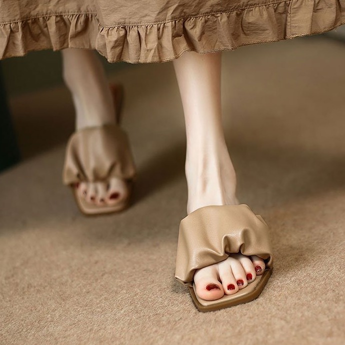 Casual Soft Sole Square Toe Slippers | Comfortable Trendy Women's Fashion Shoes 9328