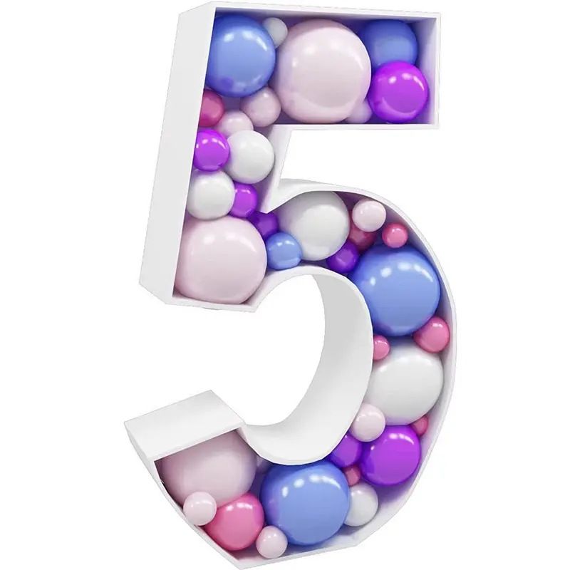 2025 Party Decoration 73cm Number & Alphabet Mosaic Frame Stand Balloon Box Baby Shower Giant Adult Children Birthday Decor Letter