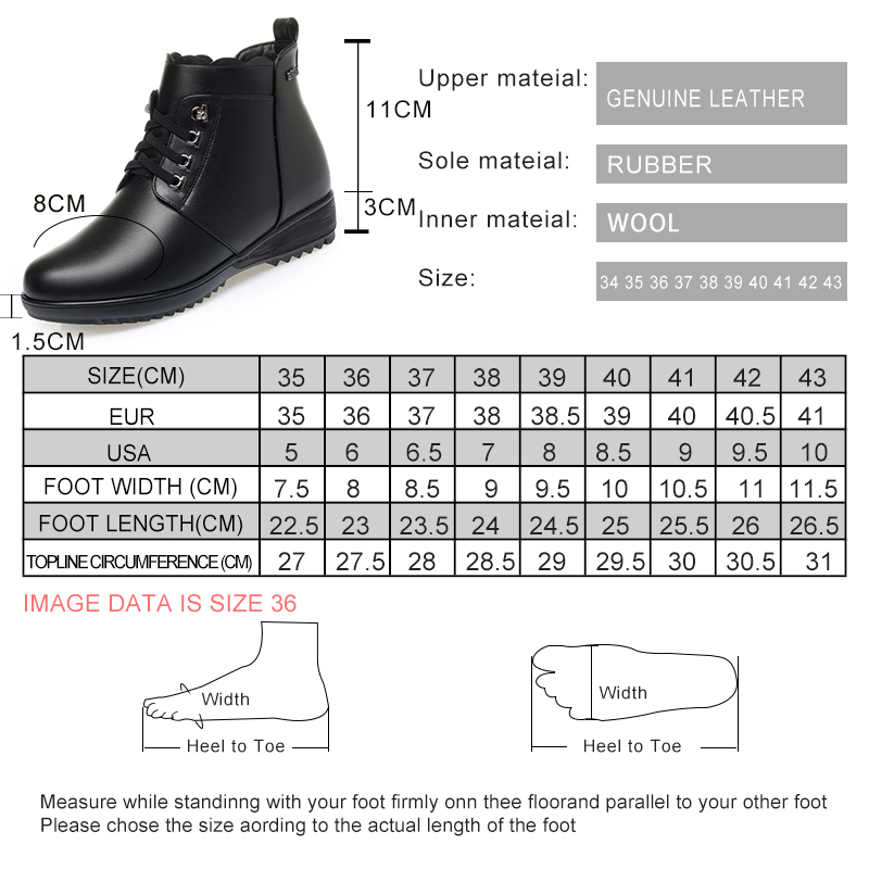 AIYUQI Women Winter Boots Genuine Leather 2024 New Lace-up Women Wool Boots Non-slip Plus Size Women Snow Boots