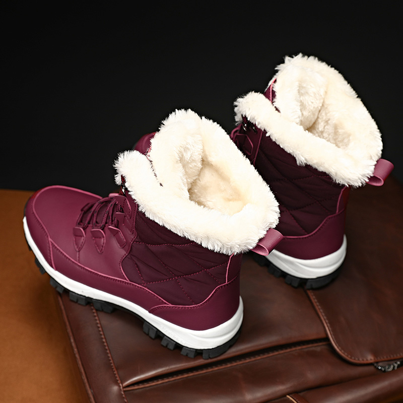 Snow Women's Are Fashionable Thick Plush Heels Waterproond Non Slip Boots High Top Winter Warm Fur Botas Mujer d42b