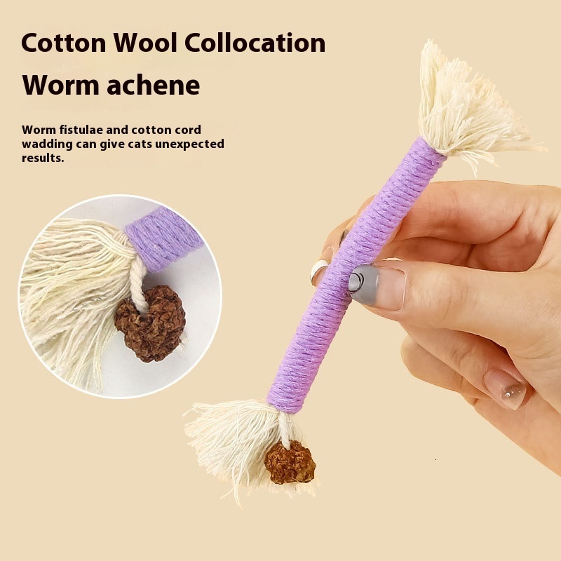 Wooden Polygonum Toy for Self Enjoyment and Soothing Mint Ball Stick Pussy Tooth Grinding Cat Supplies