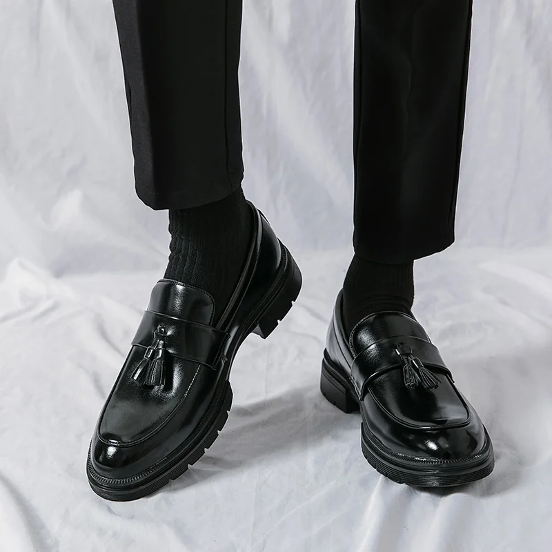 Mens Dress Men's Formal Original Leather Italian Skin Shoes for Men Elegant Casual Business Social Male Shoe 032d