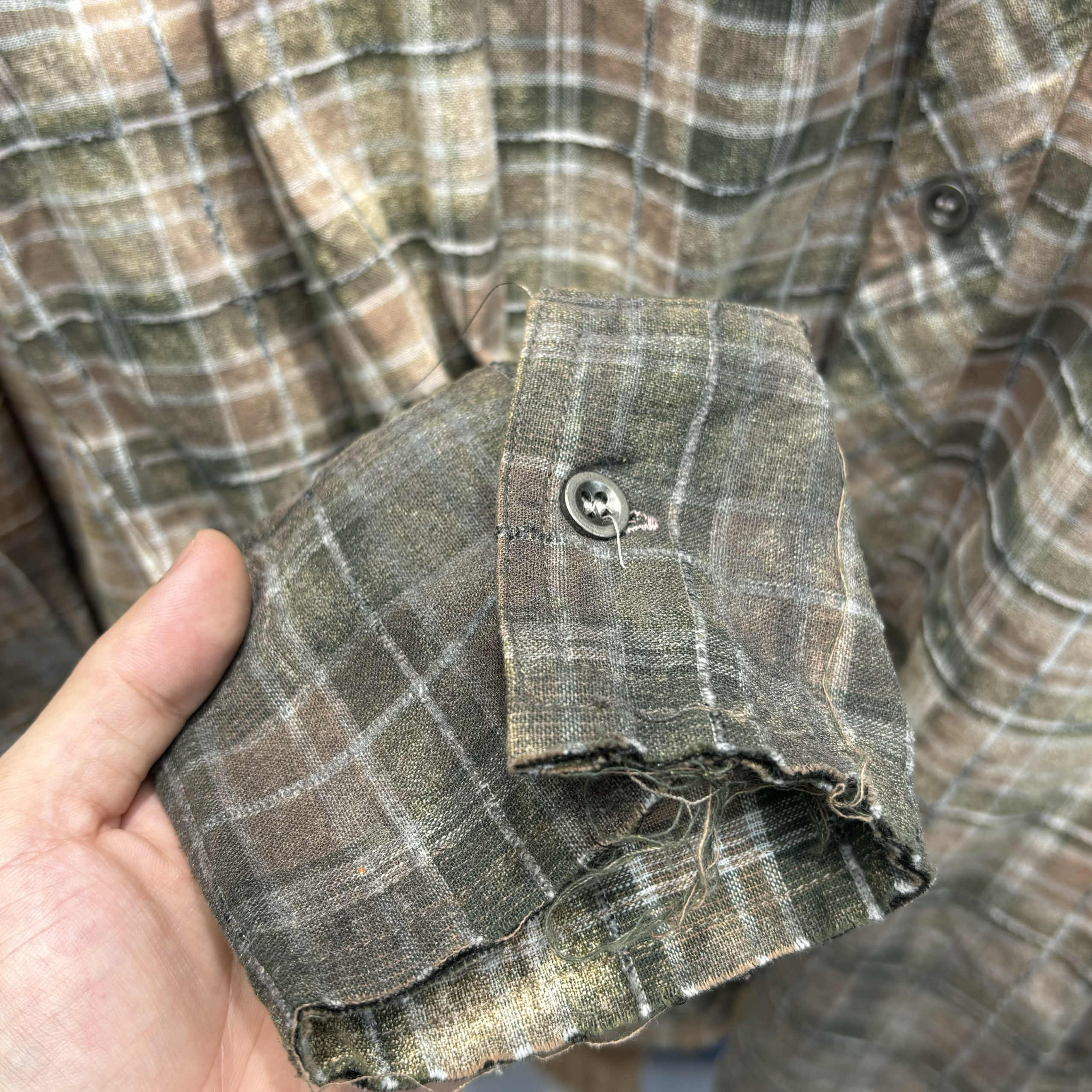 Summer Long Sleeve Plaid Shirt for Men Hip Hop Overalls Streetwear Vintage Loose Oversized Tops