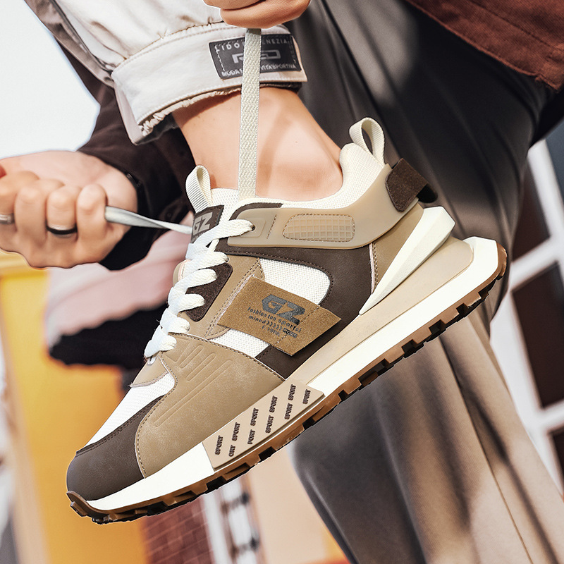 Men's outdoor running versatile thick soled mesh casual shoes 241115