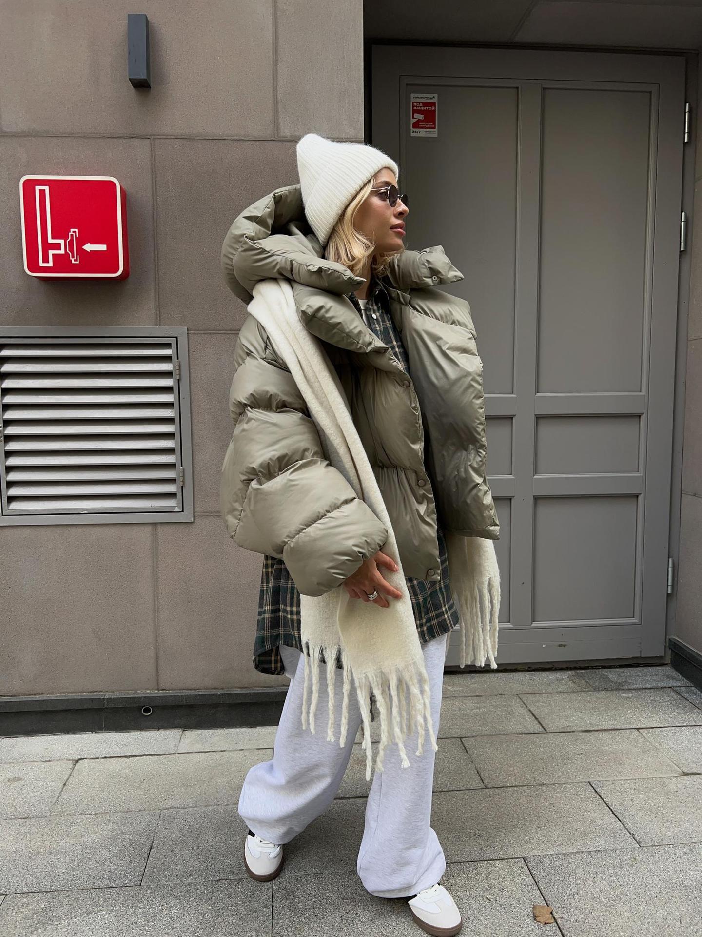 Winter Womens Breadms Cotton Coat Womens Trendy Style Personalized Street Short Hooded Cotton Jacket