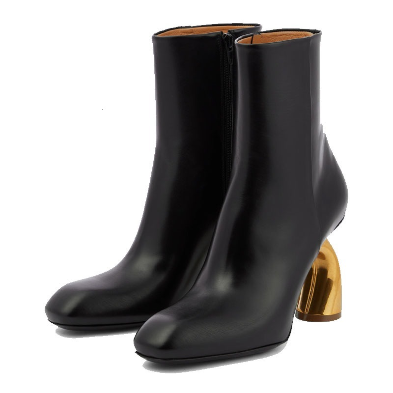 New 8Cm Irregular High-Heel Black Red Short European American Autumn Winter Fashion High Heels Ankle Women Boots Sizes 43